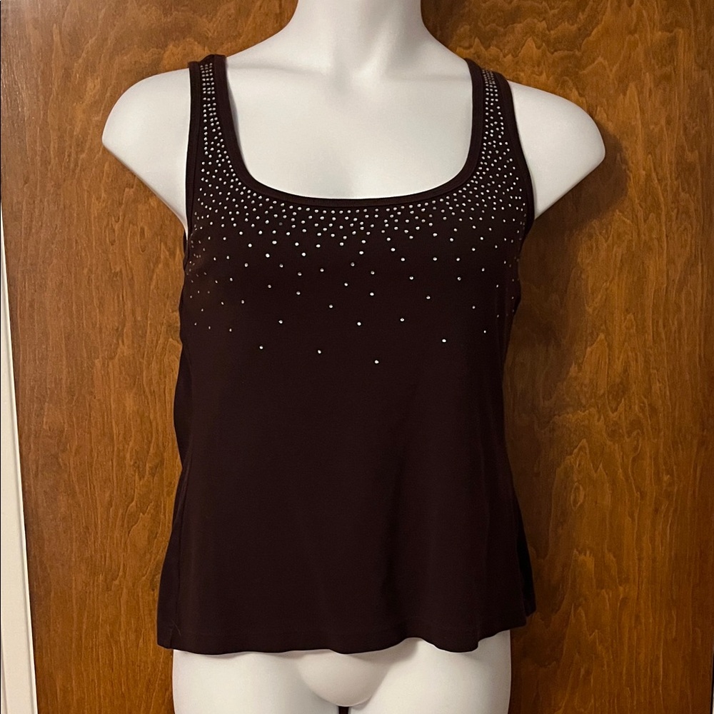 Fashion Bug Brown Studded Tank Top